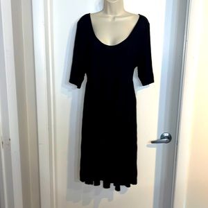 XL black scoop neck empire waist dress